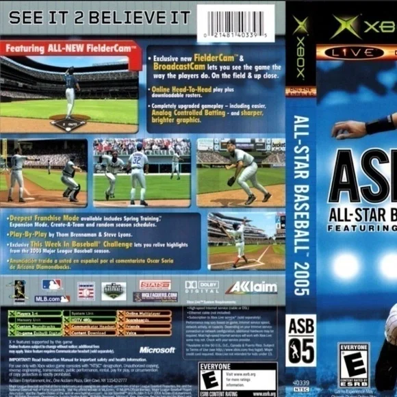 𝅺ALL-STAR Baseball 2005 For XBOX - Picture 2 of 2